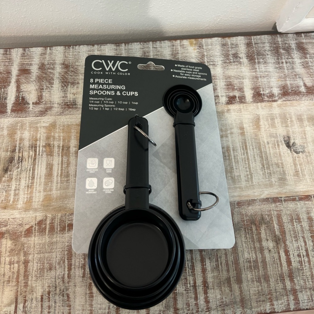 CWC Black Measuring Spoons and Cups Set